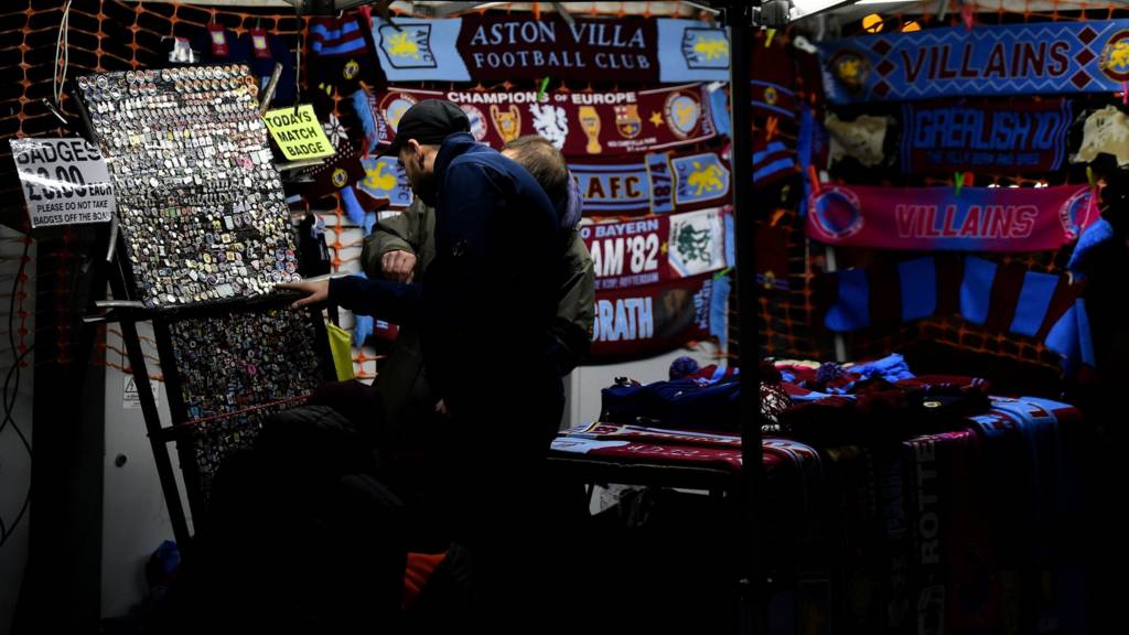 Aston Villa scarves stall
