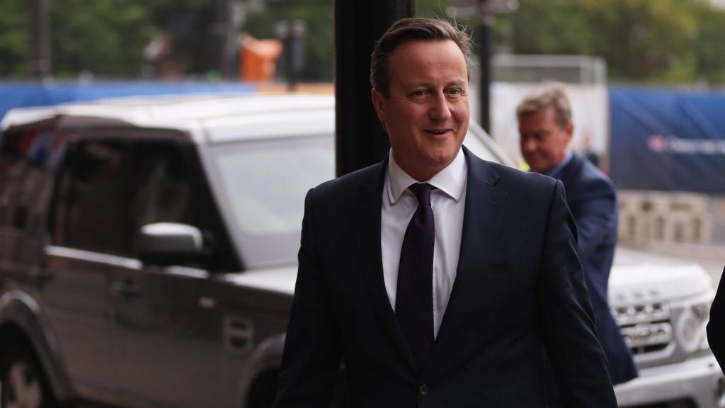 David Cameron arriving at the Conservative party conference