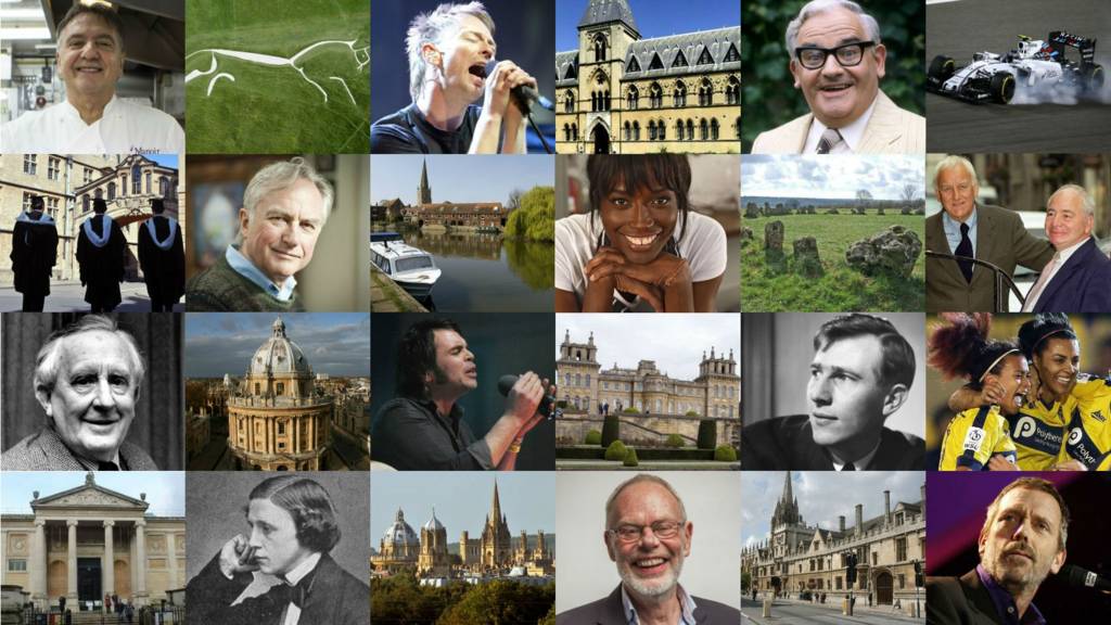 Montage of Oxfordshire's famous faces and places