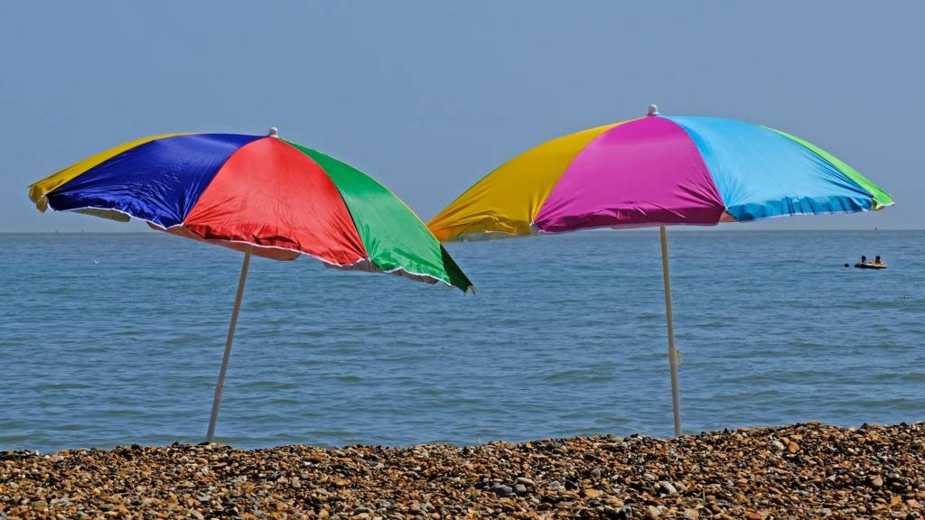 Beach umbrellas at Felixstowe