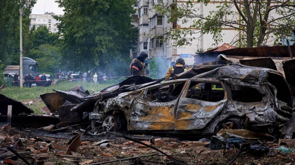 Aftermath of Russian attack in Kharkiv