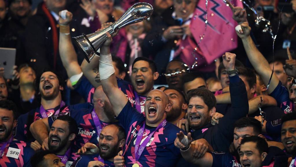 Stade Francais celebrate