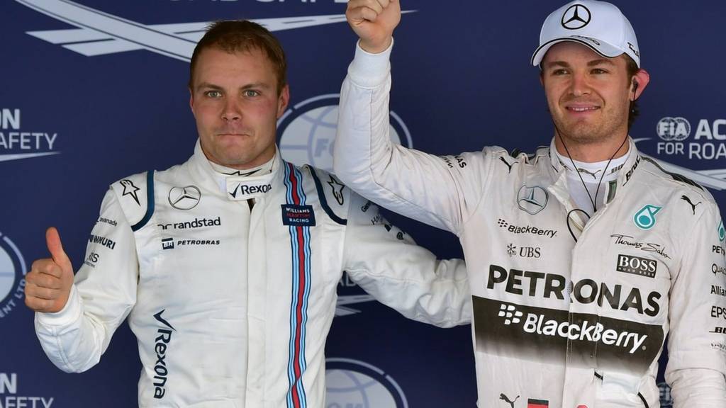 Nico Rosberg of Mercedes celebrates