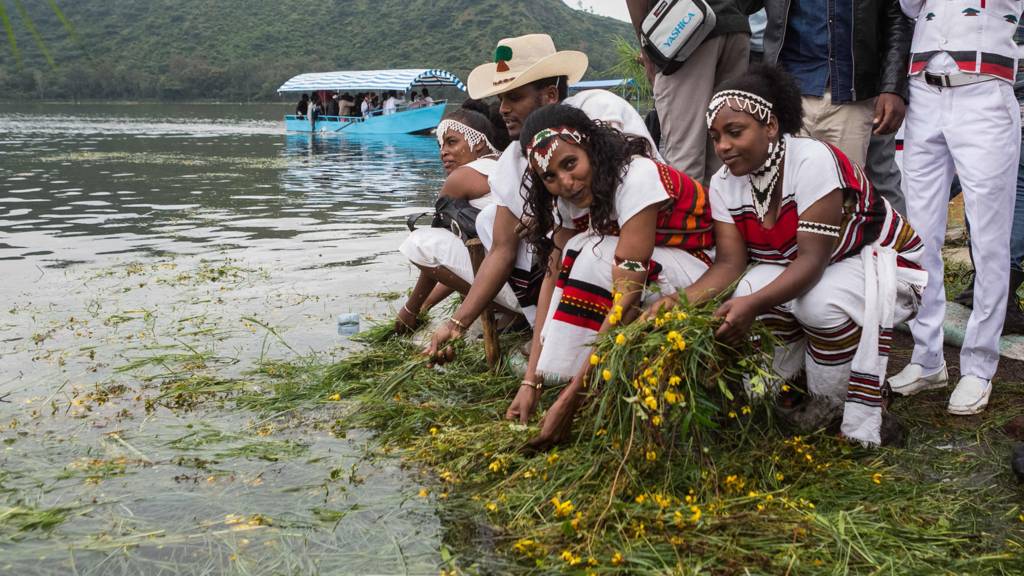 People at the Irrecha festival in Ethiopia - October 2017
