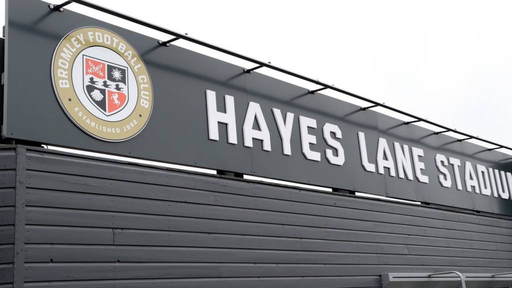 Hayes Lane stadium sign