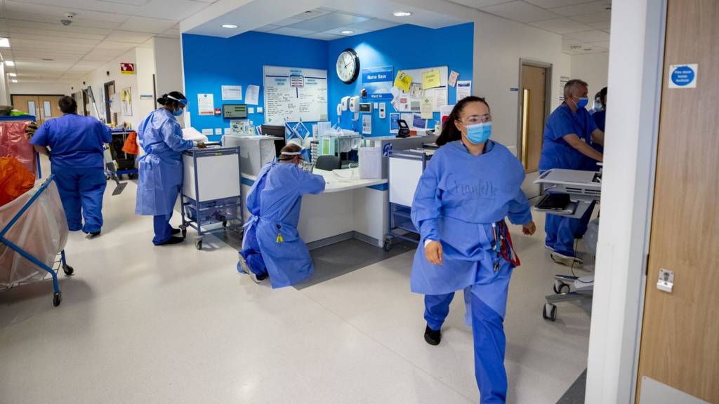 Nursing staff on an NHS hospital ward
