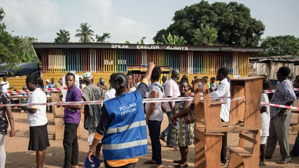 People voting in Ghana during elections on 7 December 2016