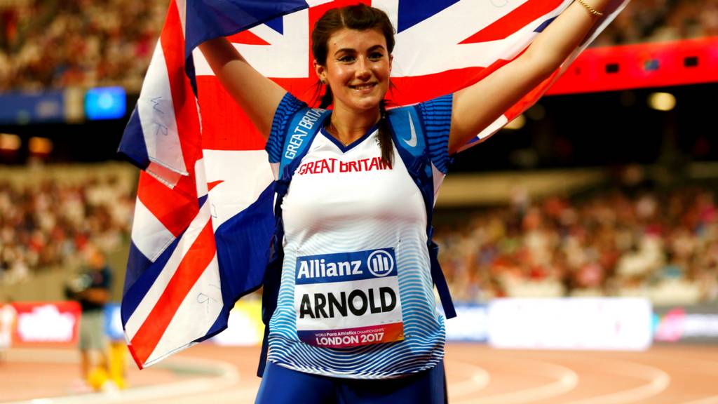 Hollie Arnold celebrates