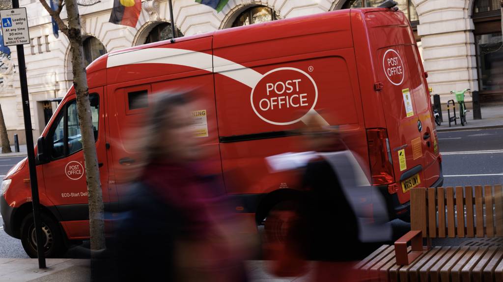 A Post Office van parked outside the venue for the Post Office Horizon IT inquiry at Aldwych House on January 11, 2024 in London