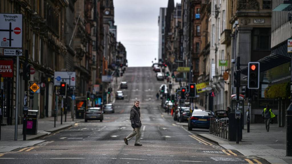 Empty street in Glasgow