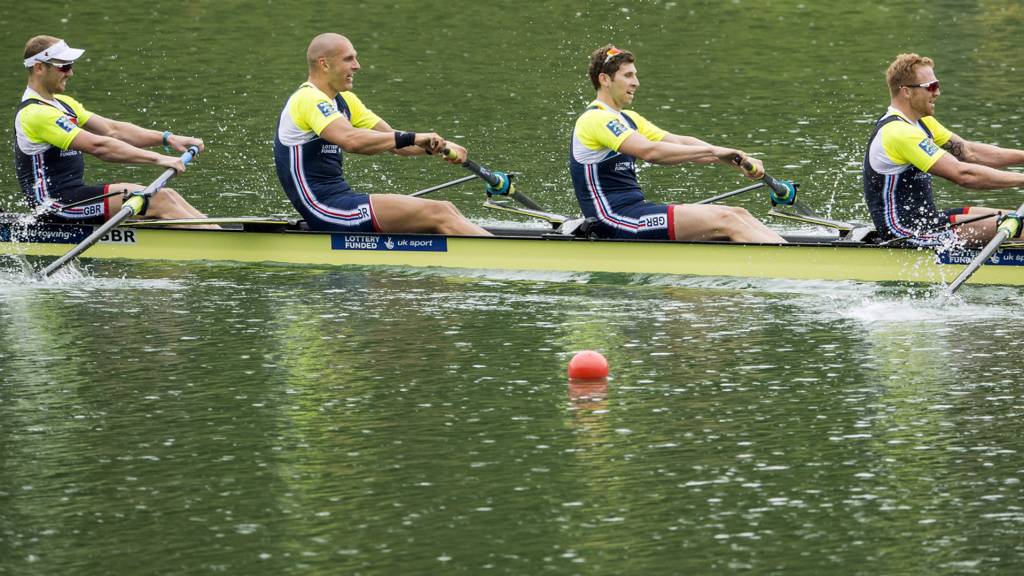 Matthew Rossiter, Mohamed Sbihi, Matthew Tarrant and William Satch of Great Britain
