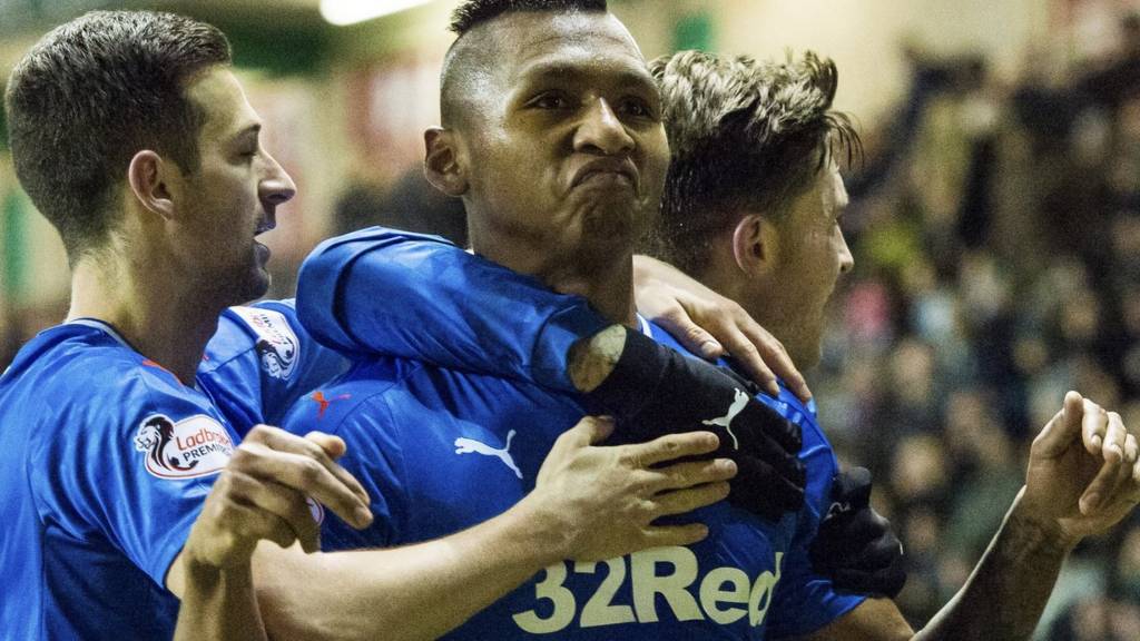Alfredo Morelos celebrates