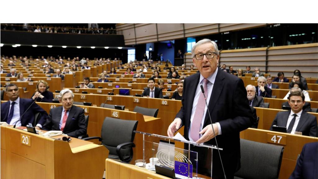 Jean-Claude Juncker speaks in the European Parliament