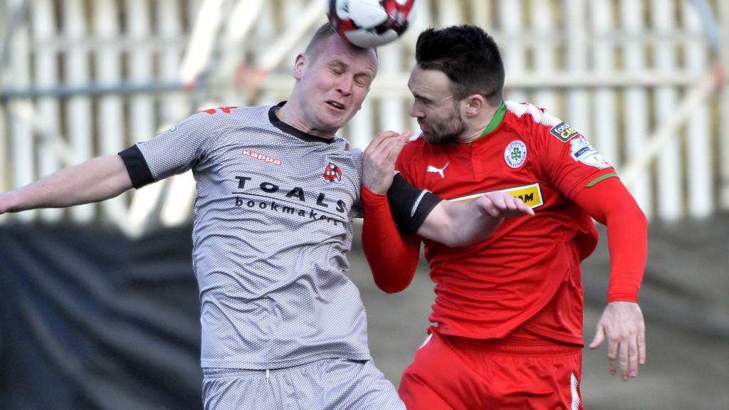 Action from Cliftonville against Crusaders