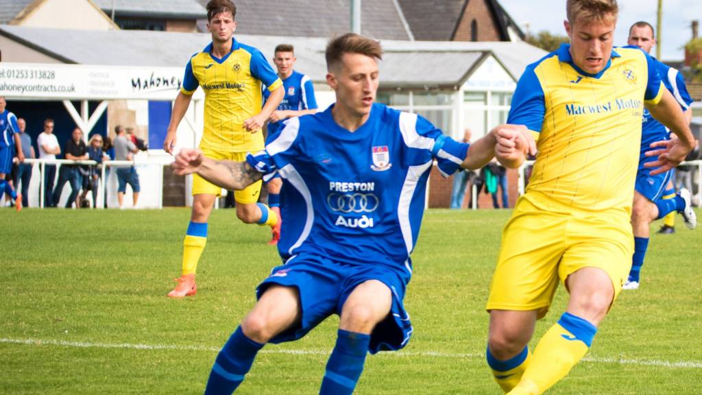 Ashton Athletic in action against Squires Gate FC