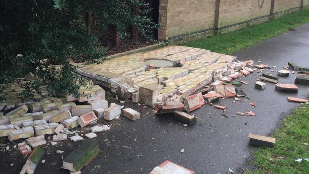 Collapsed wall