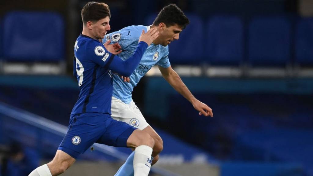 Chelsea's Mason Mount and Man City's Rodri