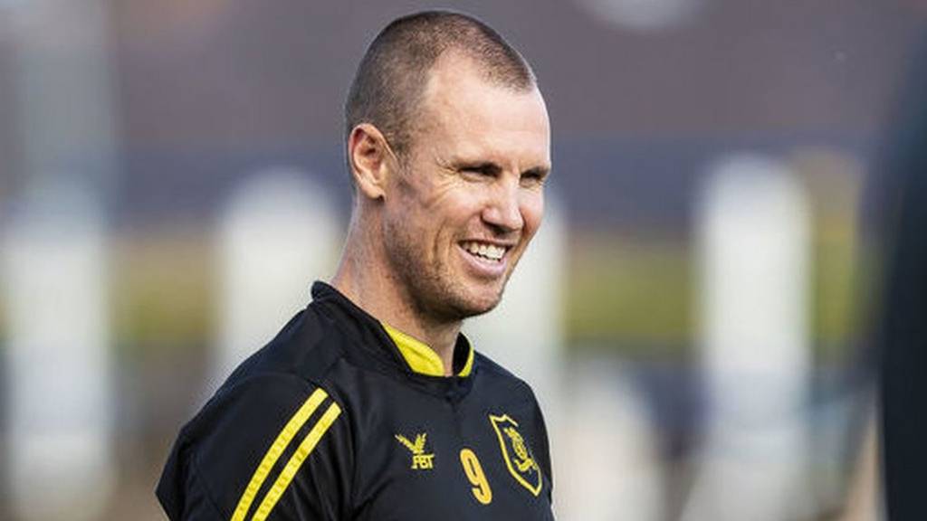 Livingston player-manager Kenny Miller in action in a pre-season friendly