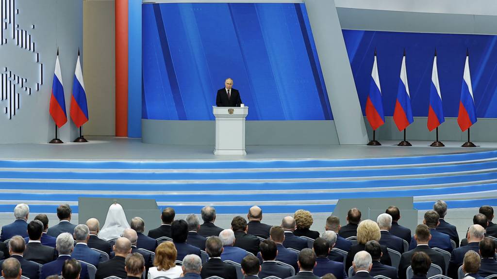 Vladimir Putin delivers his annual state of the nation address