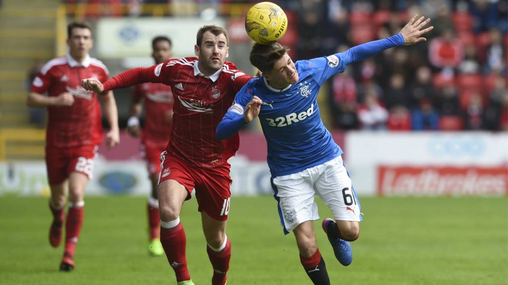 Niall McGinn and Rangers' Myles Beerman