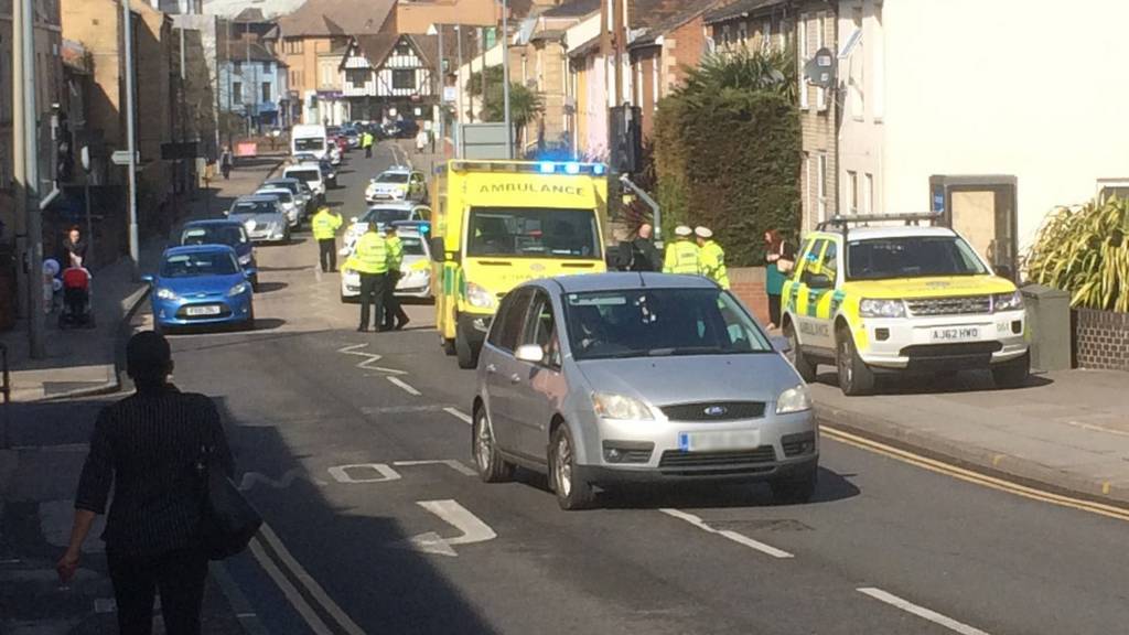 Ambulance on Woodbridge Road in Ipswich