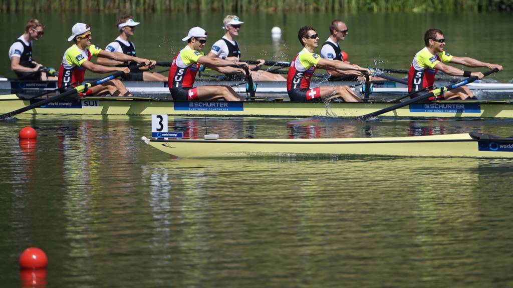 Rowers in action at the Rowing World Cup