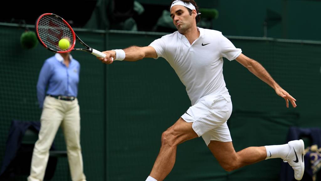 Roger Federer in action