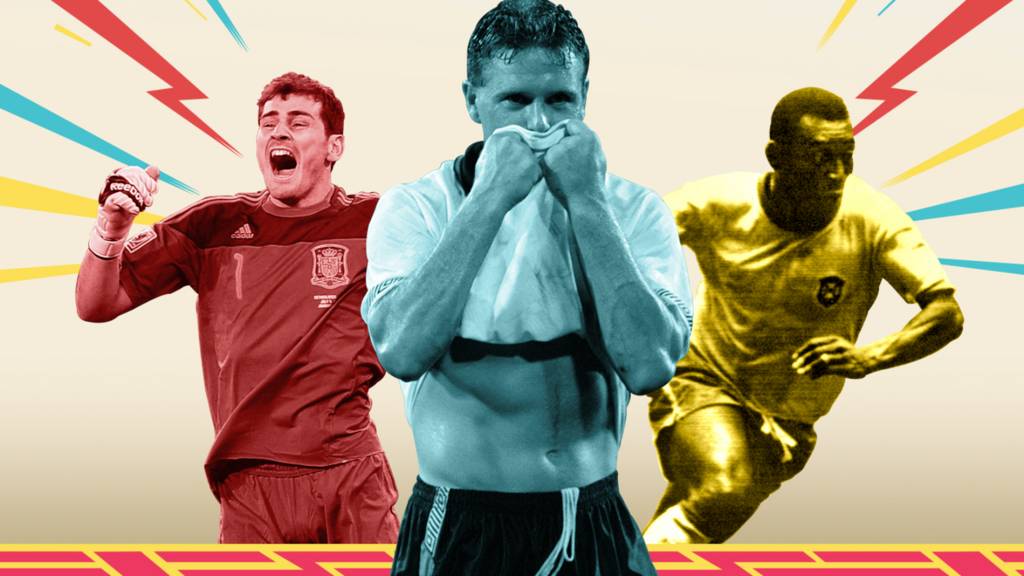 Classic World Cup moments: Casillas celebrates winning in 2010, Paul Gascoigne cries in 1990 and Pele in action in 1970