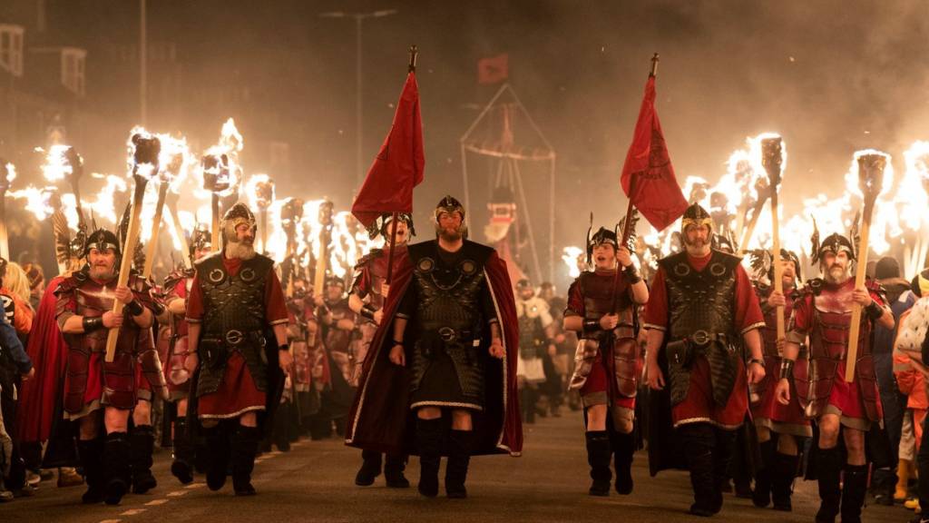 Up Helly Aa procession of fire