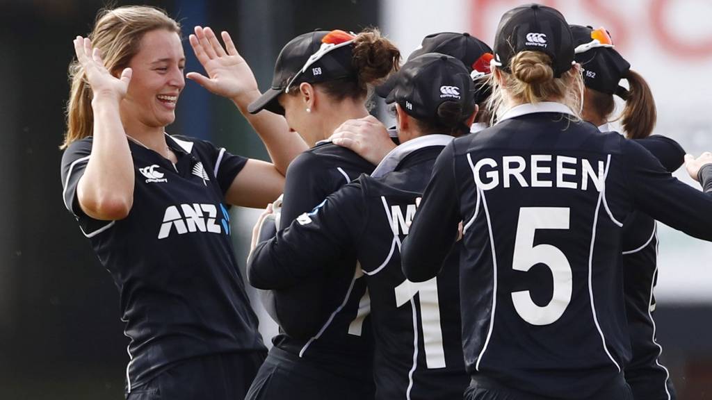 New Zealand's Molly Penfold celebrates a wicket