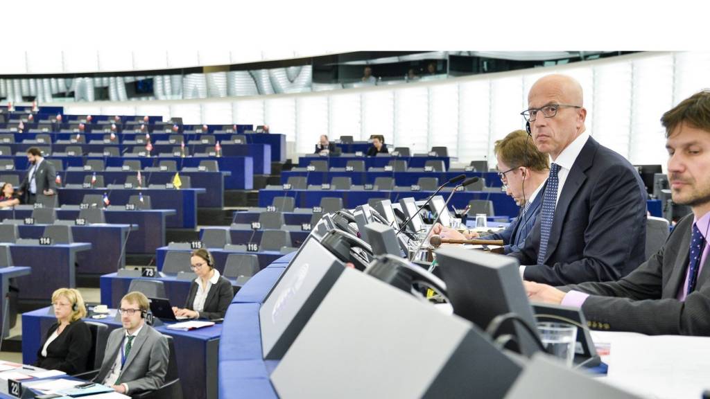 Pavel Telicka chairs a plenary sitting of the European Parliament