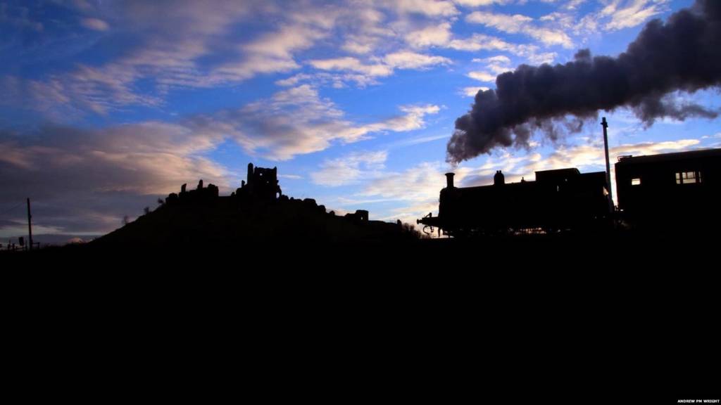 Swanage Railway steam train at Corfe Castle