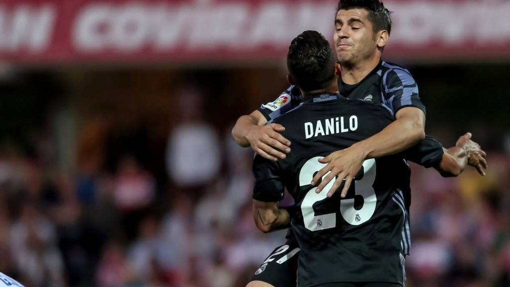 Alvaro Morata celebrates