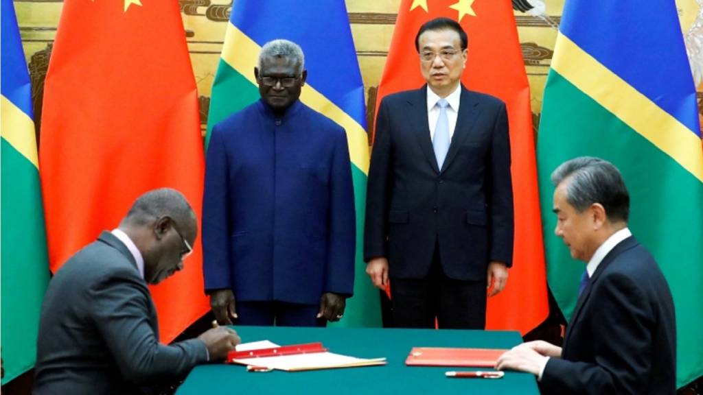 توقيع الاتفاق المبدئي بين الصين وجزر سليمان