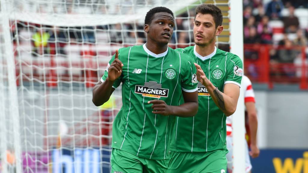 Dedryck Boyata celebrates scoring for Celtic