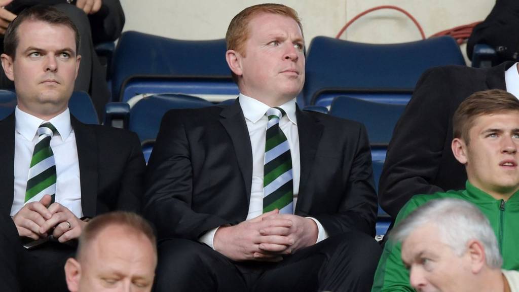 Hibernian manager Neil Lennon (centre) was sent to the stand