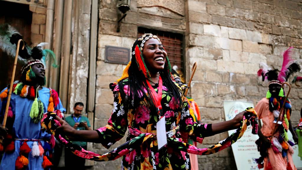 Dancers from Sudan and Eritrea performing in Egypt