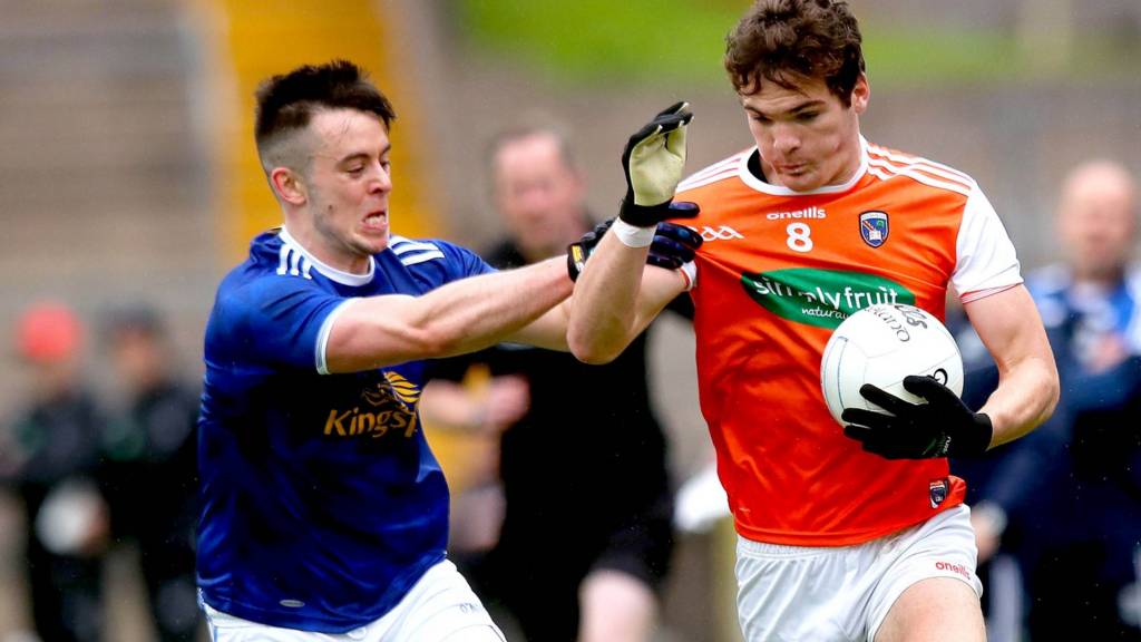 Cavan's Gerard Smith and Jarlath Og Burns of Armagh