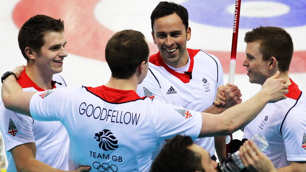 Team GB curlers celebrate