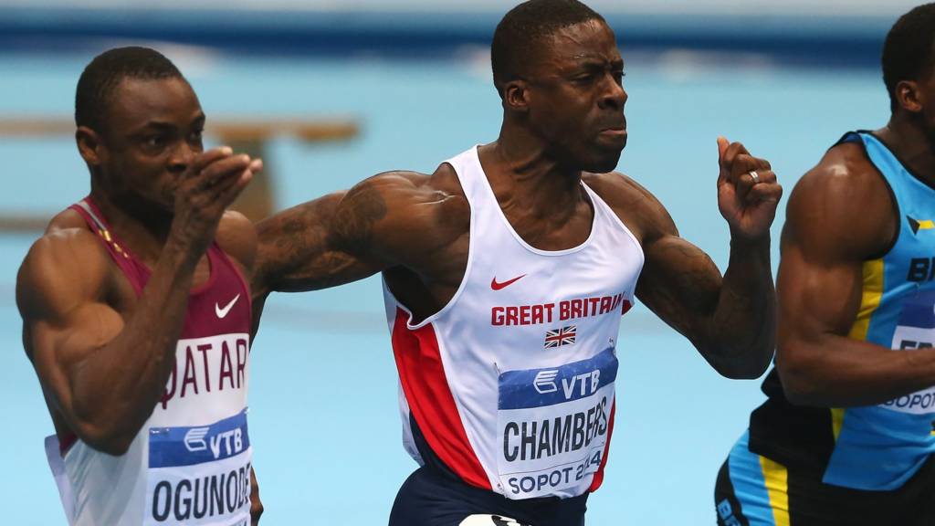 Dwain Chambers in the men's 60m