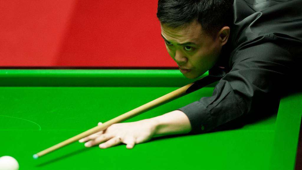 Marco Fu during the first round at the Crucible
