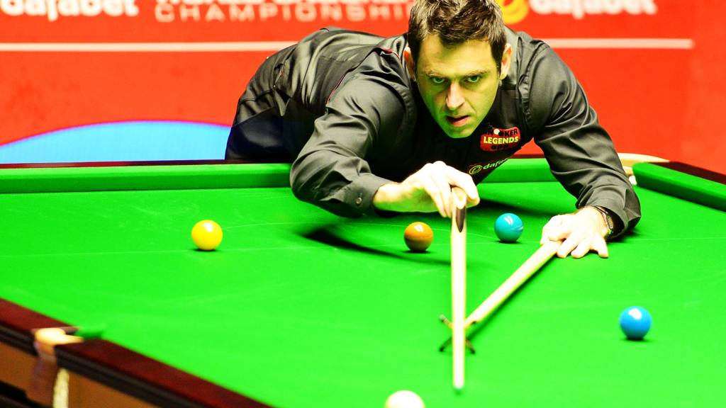 Ronnie O'Sullivan during his match against Barry Hawkins