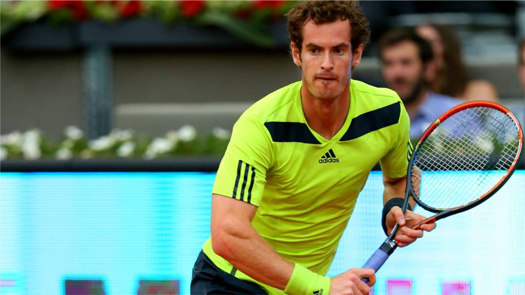 Andy Murray in action during his second round match with Nicolas Almagro