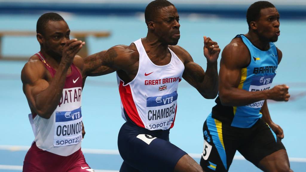 Dwain Chambers at the 2014 World Indoor Championships