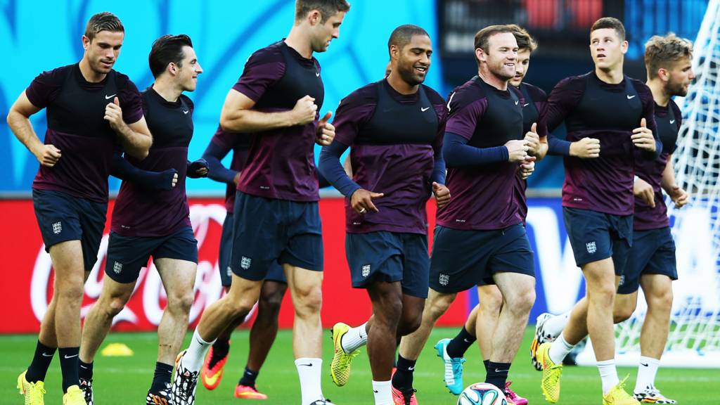 England training at the World Cup