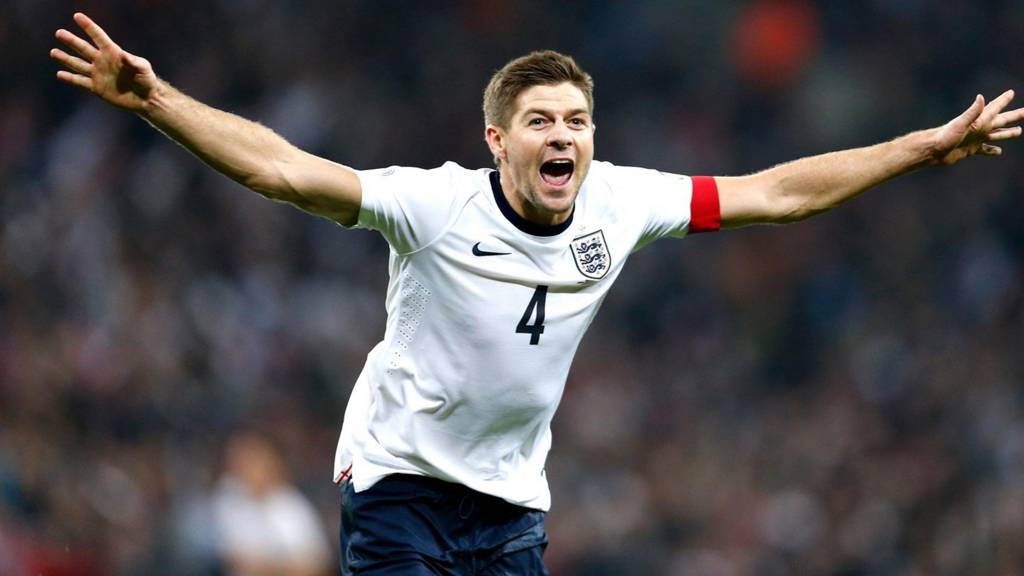 England's Steven Gerrard in action for his country