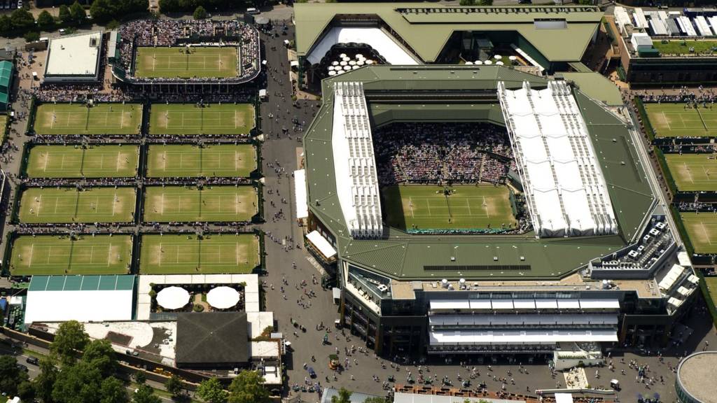 An aerial view of the Wimbledon Championships