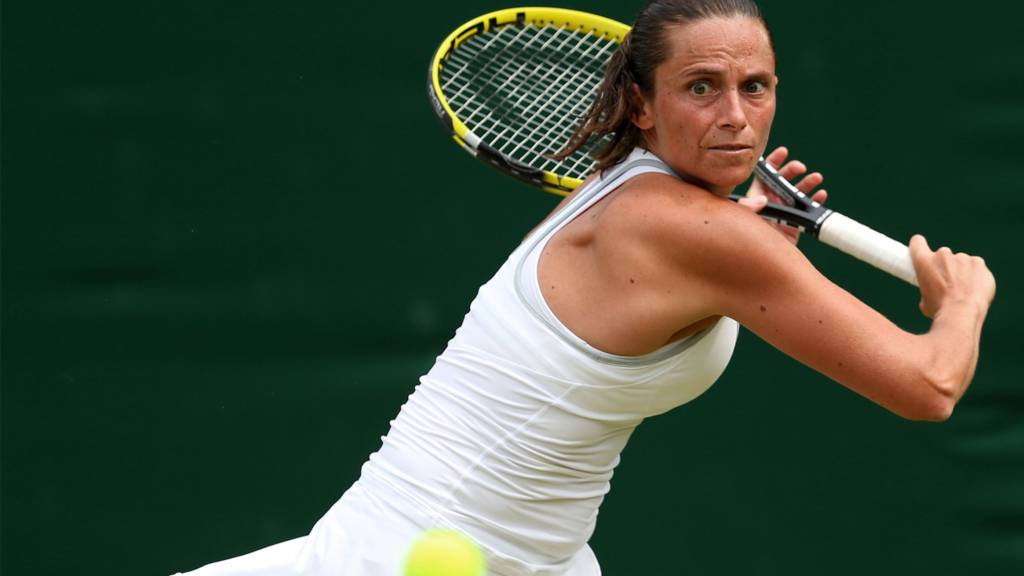 Roberta Vinci playing at Wimbledon