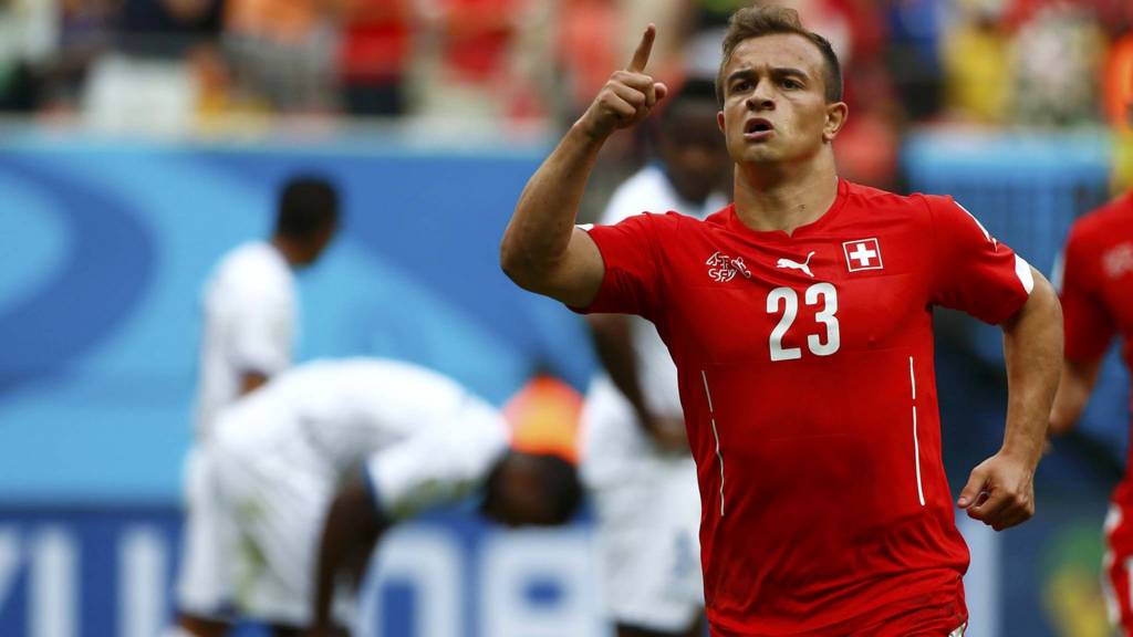 Switzerland's Xherdan Shaqiri celebrates