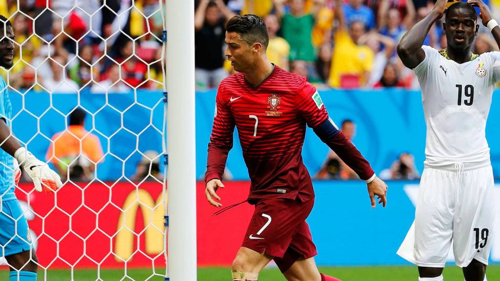 Christiano Ronaldo watches Ghana score an own goal